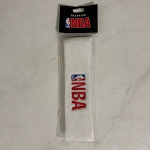 NEW Deadstock Vintage 2003 NBA White Embroidered Headband Basketball Sporty